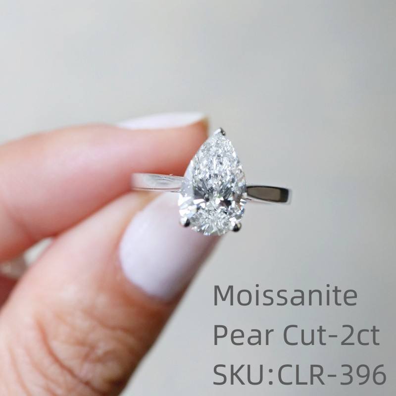 CLR-396 2ct pear cut moissanite