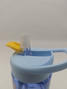 Factory Wholesale 360ML BPA Free Kids Leak Proof Water Bottle with Silicone Straw Spout Dust-Proof Flip <b>Lid</b> - Product Image 3
