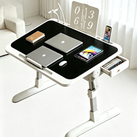 Support d'ordinateur portable réglable pour lit avec ventilateur de refroidissement, table pliable pour ordinateur portable, bureau réglable en hauteur et en angle – Offre Spéciale
