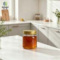 Pot en verre transparent à large ouverture de 210 ml, récipient en verre vide de qualité alimentaire pour confiture, miel, conserves et épices
