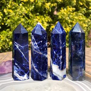 Piedra de Cristal de Obsidiana Negra y Sodalita Natural Pulida de Estilo Bohemio al por Mayor para Decoración del Hogar y Regalos Navideños - Product Image 2