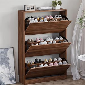 Meuble à chaussures avec 3 tiroirs rabattables, meuble de rangement à chaussures fin et étroit, étagère supérieure de présentation pour entrée, couloir, hall d'entrée, placard - Product Image 5