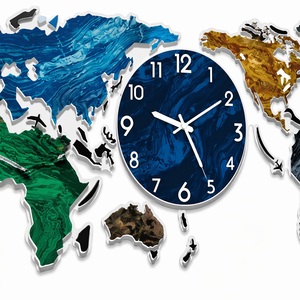 Source Factory Customizes Large-scale Home Decoration Art Designsilent World Map Decoration for Living Room,<strong>office</strong> Wall <strong>Clock</strong> 3D - Product Image 4