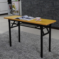 Table Pliante Moyenne 100 * 40 CM, Meuble de Bureau Moderne, Table de Formation Pliable en Bois pour Salle de Classe, Piétement : Fer Acier