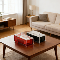 Distributeur de serviettes de luxe contemporain en acrylique transparent pour comptoir, hôtel, bureau