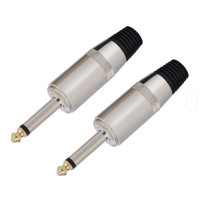 Nouveau connecteur audio mono nickelé de 6,35 mm pour microphone de téléphone et instrument de musique, vente en gros