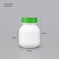 Bouteilles en plastique PET colorées de qualité supérieure, vides, pour médicaments, capsules, bonbons, emballage