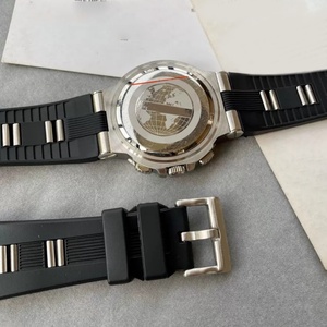 Montre mécanique de sport chronographe VELOCISSIMO 44 mm pour plongée, avec alarme, verre minéral anti-rayures, bracelet en caoutchouc 20 mm, analogique - Product Image 5