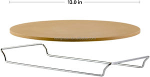 طقم حجر بيتزا سيراميك 13 بوصة عالي الجودة مع قاطع وحامل - Product Image 4