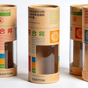 Eco Friendly Recyclable Cylinder Paper Tube With Display <b>Window</b> Custom Size Logo Cardboard Packaging For Cosmetic - Product Image 2