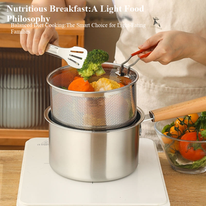 Friteuse en acier inoxydable 304, filtre en métal, outils de cuisine, tempura, frites, pot à soupe, stockage, grande capacité, lave-vaisselle - Product Image 5