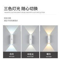Nouvelle Lampe Murale Intelligente LED Rechargeable Transfrontalière à Intensité Variable et Couleurs RGB Changeantes en Plastique pour Chambre à Coucher