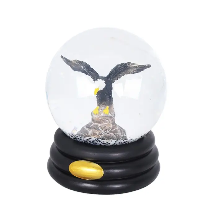 Globo de vidro de águia, globo de neve, com base de resina, presente criativo, personalizado, globo de neve