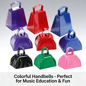 Cloche de fer carrée moderne de haute qualité, 3 pouces, en métal découpé, sonore, rustique, pour fêtes, avec poignée, idéale pour les événements sportifs et les fêtes. - Product Image 1