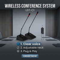 Système de microphone de conférence sans fil E9 UHF à col de cygne avec certification CE FCC PSE, micro sans fil de table pour réunion et discours