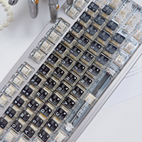 Lot de touches de clavier transparentes grises avec code d'erreur, profil Cherry, impression UV, pour clavier mécanique de jeu, personnalisable DIY
