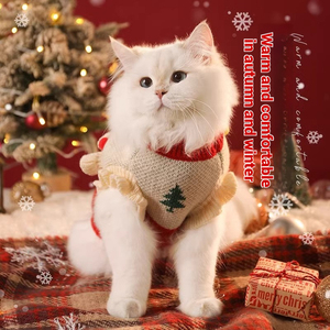 Fishprincess High Quality <strong>Cat</strong> Puppy Sweater Cute Animal Print Winter Coat <strong>cat</strong> Clothes Christmas For Small Pets - Product Image 4