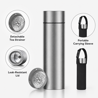 Tasse isotherme en titane pur, tasse à eau, infuseur à thé, 15 oz, isolation sous vide double couche, boissons chaudes/froides, antidérapante