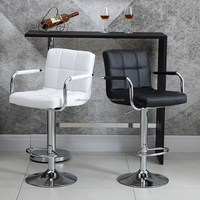 Tabouret de bar extérieur minimaliste au design tendance, pivotant et réglable, avec accoudoirs, idéal pour la cuisine et le petit-déjeuner
