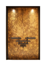 Porte de Villa Géante Odyssey, Porte d'Entrée Double pour Maison Autoconstruite en Zone Rurale, Nouvelle Porte en Aluminium Coulé sur Mesure de Style Chinois, Anti-effraction