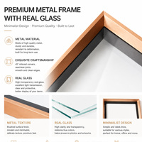 Cadre de présentation de luxe en alliage d'aluminium brossé blanc, profond, pour œuvres d'art, photos et fleurs séchées