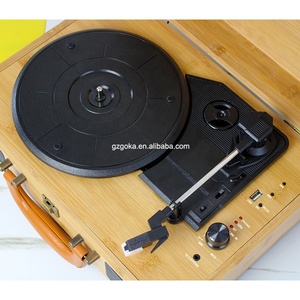 Gramophone portable en bambou avec haut-parleur stéréo intégré, <span class=keywords><strong>lecteur</strong></span> de disques vinyles <span class=keywords><strong>Bluetooth</strong></span>, tourne-disque, autres équipements audio domestiques - Product Image 4