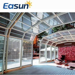 بيت زجاجي صيني حديث كبير لجميع المواسم ، بيت زجاجي ، فيلا من الألومنيوم مسبق الصنع ، زجاج مزدوج مزجج مزدوج ، زجاج منخفض - Product Image 6