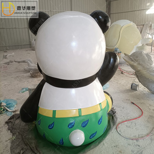 Sculpture de panda en fibre de verre pour extérieur, décoration de jardin, figurine animale peinte autoportante - Product Image 3