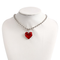 Mode Hip Hop Bijoux Verre Cristal Grand Pave Pour Toujours amour Coeur Pendentif Clavicule Collier Ras Du Cou Pour Les Femmes