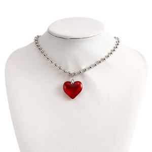 Mode Hip Hop Bijoux Verre Cristal Grand Pave <span class=keywords><strong>Pour</strong></span> <span class=keywords><strong>Toujours</strong></span> amour Coeur Pendentif Clavicule Collier Ras Du Cou <span class=keywords><strong>Pour</strong></span> Les Femmes - Product Image 4