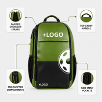 Sac à dos de pickleball personnalisé avec logo, design semi-rigide, grande capacité, sac de rangement pour équipement sportif avec poche pour bouteille d'eau