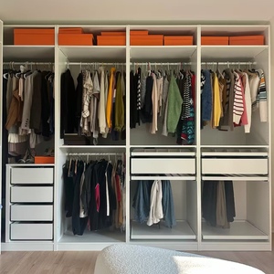 BALOM Custom Made Luxury Walk in Closet Built-in Solid Wood Soft Close Drawers LED Light OEM Direct Wholesale - Product Image 3