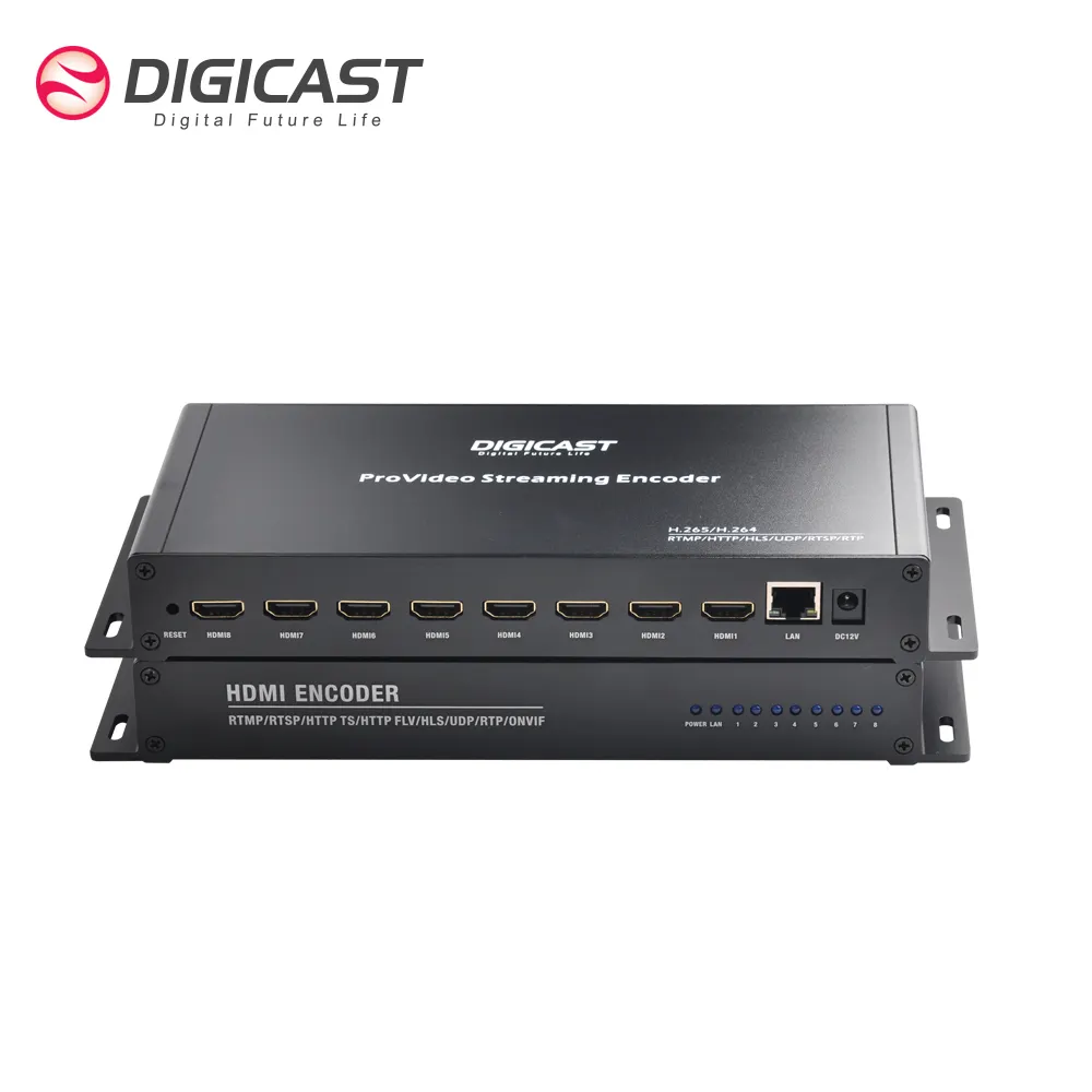 8 HD MI Encoder H265 H264 Support HLS RTMP HTTP RTSP UDP Video Encoder For IPTV Live Streaming