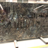 Prix des comptoirs en granit naturel personnalisés, Madagascar, granit bleu labradorite poli, réception d'hôtel