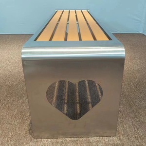 SSyou Stainless Steel Bench Outdoor Park Courtyard Commercial Leisure Seat <b>Silver</b> Original Color SD-YH - Product Image 3