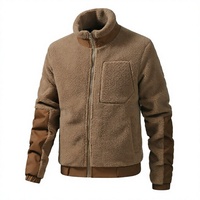 Veste polaire décontractée personnalisée avec logo, col montant, fermeture éclair, teinte unie, écologique, coupe-vent pour homme – Vente en gros