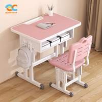 Ensemble bureau et chaise ergonomiques Qichen pour université, confortable, gain de place, hauteur réglable, durable, pour adultes et étudiants, mobilier d'étude