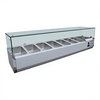 Réfrigérateur de comptoir commercial GN1/3 2m 9 bacs pour bar, restaurant, présentoir à salades, à froid direct, contrôle numérique