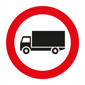 Señal de Tráfico Reflectante TT-10a, Prohibido el Paso de Camiones, Señal de Advertencia de Seguridad con Soporte para Uso en Carreteras - Product Image 2
