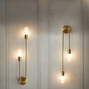 Lámpara <span class=keywords><strong>de</strong></span> pared nórdica <span class=keywords><strong>de</strong></span> lujo para sala <span class=keywords><strong>de</strong></span> estar, moderna, minimalista, LED, negra y dorada, creativa, para TV, fondo <span class=keywords><strong>de</strong></span> pared, pasillo, dormitorio, lámpara <span class=keywords><strong>de</strong></span> noche - Product Image 2
