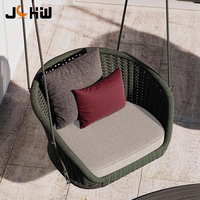 Fauteuil suspendu moderne en corde tressée avec structure en alliage d'aluminium pour patio, villa, resort, jardin, balcon, piscine, extérieur