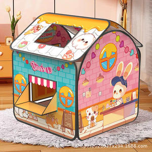 Kinder Indoor Speeltent Klein Huis Voor Leeftijden 5-13 Dimensies Polyester & Metalen Constructie Doen Alsof Speeltje - Product Image 1