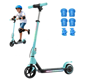 Patinete Eléctrico Plegable Portátil para Niños y Adolescentes, Patinete de Dos Ruedas de 6.5 Pulgadas, Juguete para Exteriores con Luz Intermitente y Música Bluetooth - Product Image 1