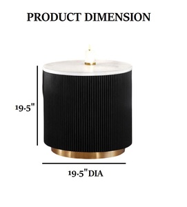 1pc Modern End <b>Console</b> <b>Table</b> <b>Marble</b> <b>Top</b> Gold Plinth Base Black White Gold Finish for Living Room Hotel Bedroom Adjustable Height - Product Image 5