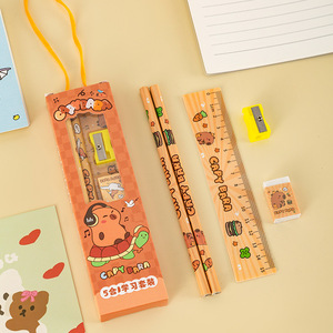 Capybara 5 Piece <b>Stationery</b> Set With Ruler Pencil Sharpener Kids <b>Gift</b> Box Drawing Supplies For School And Office Use - Product Image 3