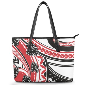 Sacs à main et sacs à main personnalisés de Style Tropical hawaïen, sac fourre-tout à fleurs <span class=keywords><strong>Hibiscus</strong></span> à bas <span class=keywords><strong>prix</strong></span>, sacs à main à motif Tribal polynésien, fourre-tout de plage - Product Image 5