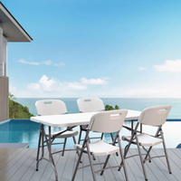 Vente en gros table pliante d'extérieur portable table de jardin pliable 4/6/8ft tables et chaises en plastique blanc pour événements et fêtes