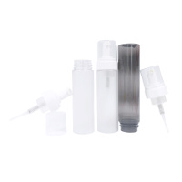 Bouteille en plastique transparente mate de 100 ml, 200 ml, 4 oz, 5 oz avec bouchon transparent et pompes à mousse blanches