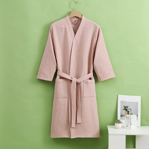 Bata <span class=keywords><strong>de</strong></span> Baño con Cordón <span class=keywords><strong>de</strong></span> Estilo Waffle <span class=keywords><strong>para</strong></span> Mujer, ODM, Súper Absorbente, <span class=keywords><strong>de</strong></span> Secado Rápido, Ligera, <span class=keywords><strong>para</strong></span> las Cuatro Estaciones, Primavera, Verano, Hotel, <span class=keywords><strong>Spa</strong></span> - Product Image 4