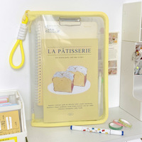 WAALUU Macaron - Carpeta Transparente A4 para Documentos, Gran Capacidad, con Cierre, para Libros de Texto, Resistente al Agua, para Estudiantes